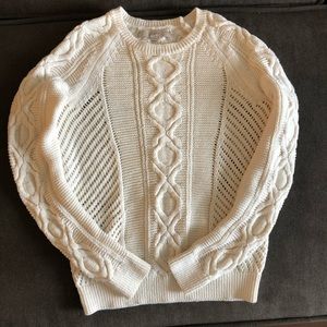 LOFT cableknit sweater cream